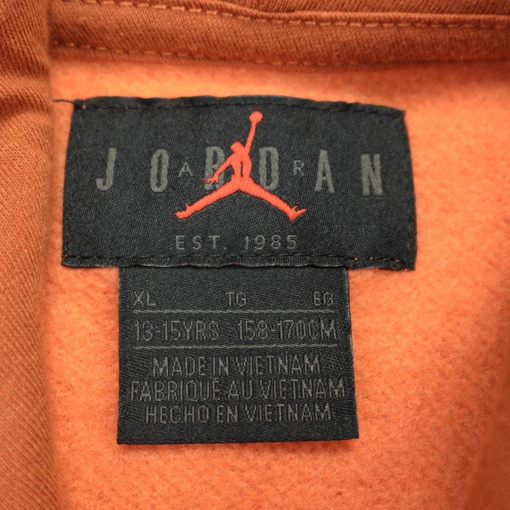 Jordan Hoodie Boys Youth XL Orange Brown Colorblock Jumpman Nike Air Pullover‎